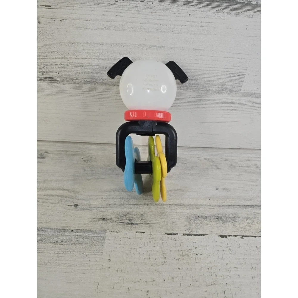 Fisher-Price Puppy Rattle Clacker DFP57 Black White Dog Baby Toy Mattel 2014